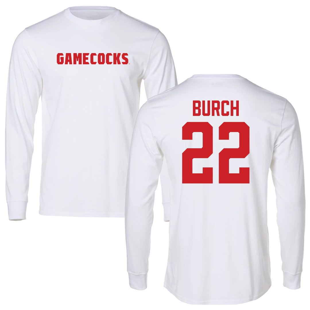 Jacksonville State University Soccer White Performance Long Sleeve - #22 Reese Burch
