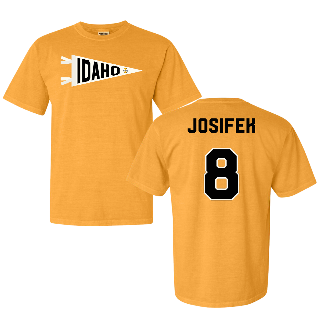 University of Idaho Football Gold Pennant Comfort Colors Tee - #8 Nicholas Josifek