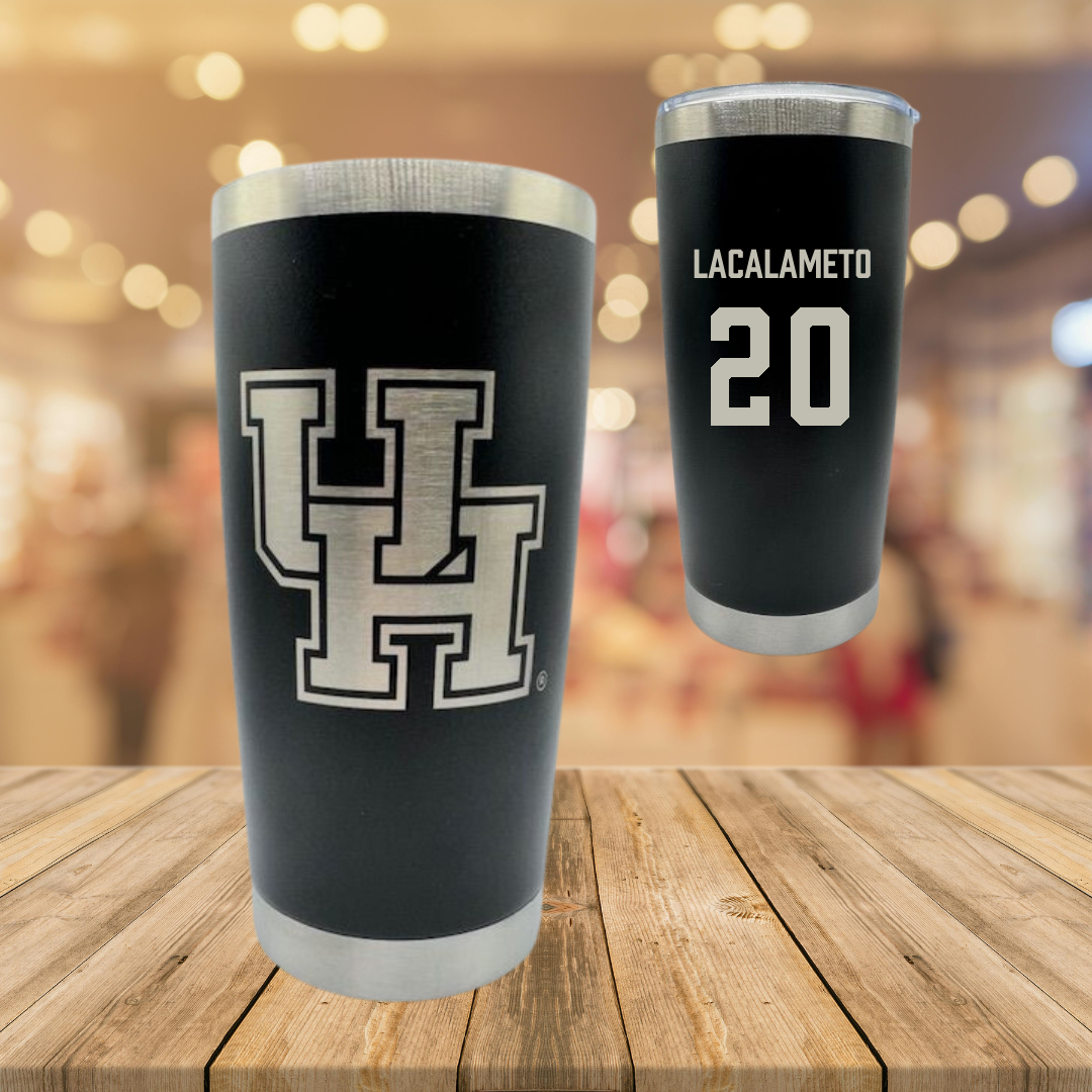 University of Houston Baseball Black Stainless Steel Tumbler - #20 Kyle LaCalameto