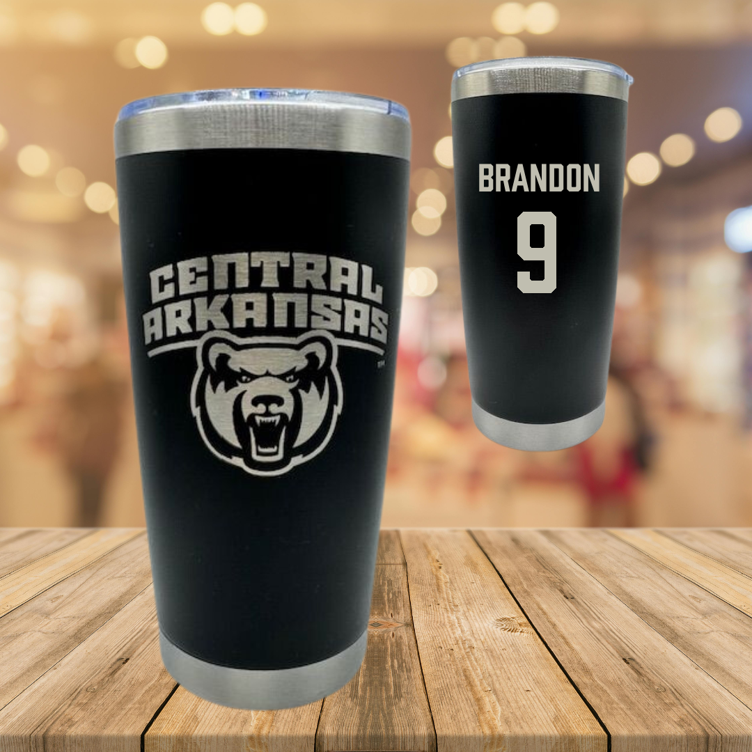 University of Central Arkansas Softball Black Stainless Steel Tumbler - #9 Trinity Brandon