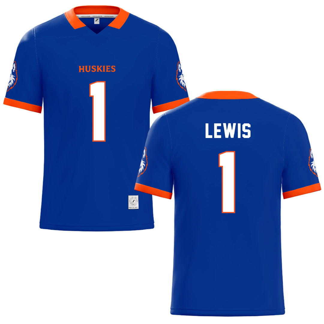 Houston Christian University Blue Football Jersey - Darius Lewis