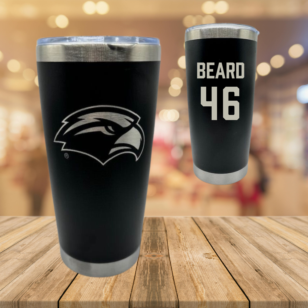 The University of Southern Mississippi Football Black Stainless Steel Tumbler - #46 Luke Beard