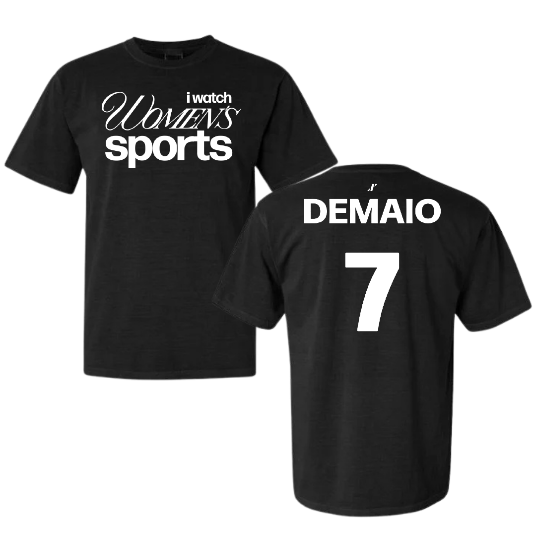Towson University Lacrosse Black WHM Comfort Colors Tee - #7 Luca DeMaio