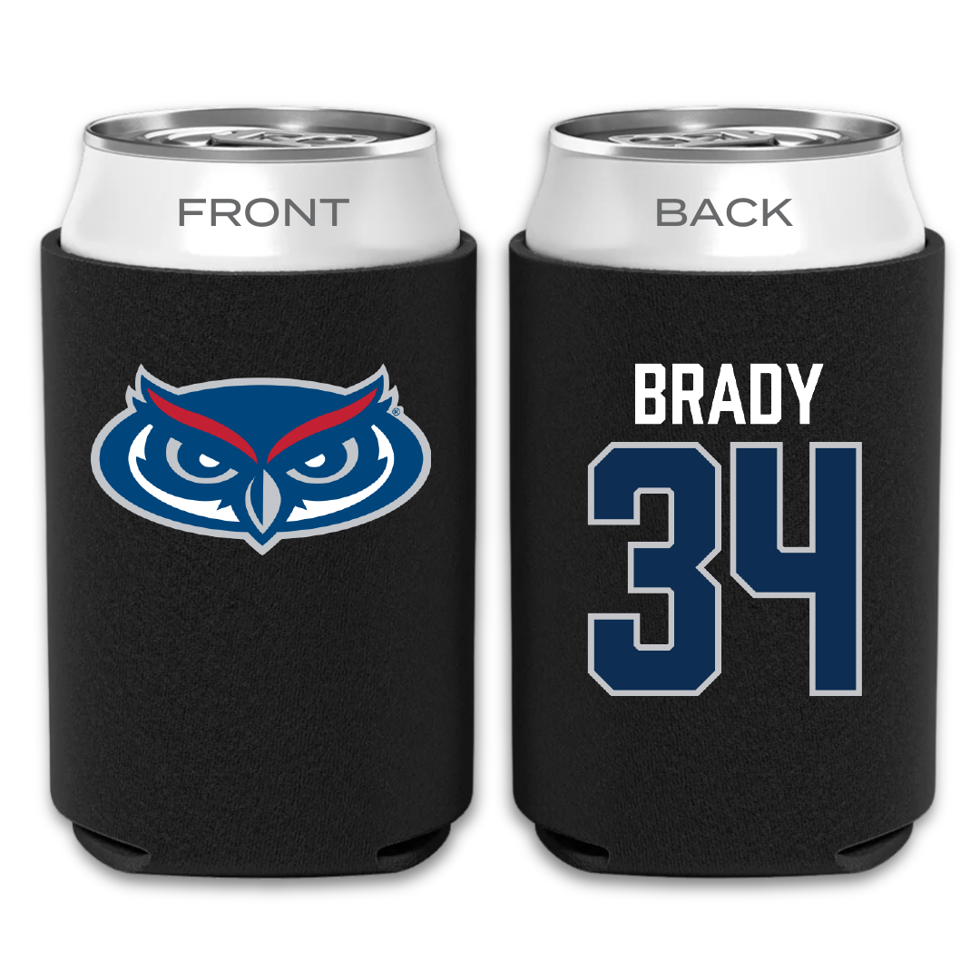 Florida Atlantic University Baseball Black Can Cooler - #34 Carter Brady