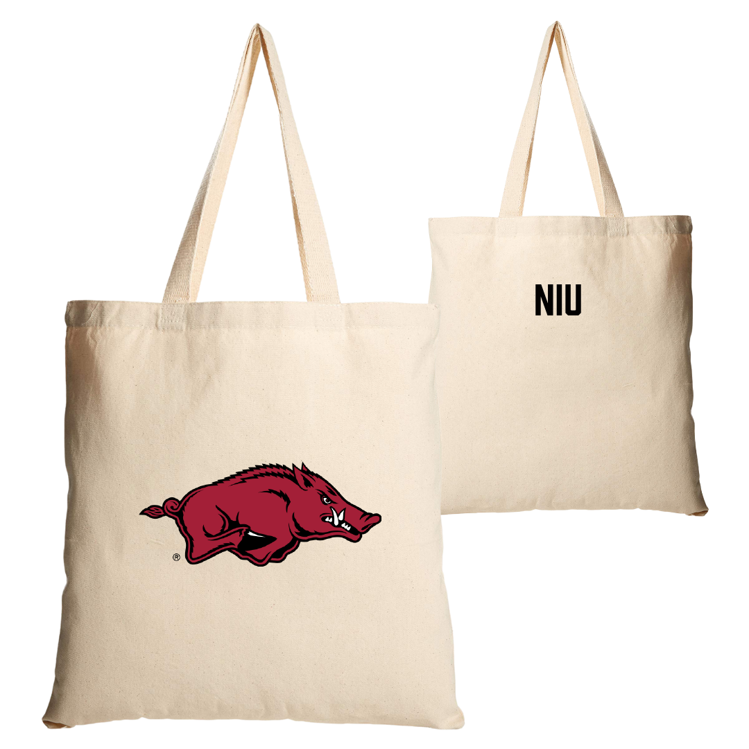 University of Arkansas Baseball Tan Canvas Tote Bag - Maika Niu