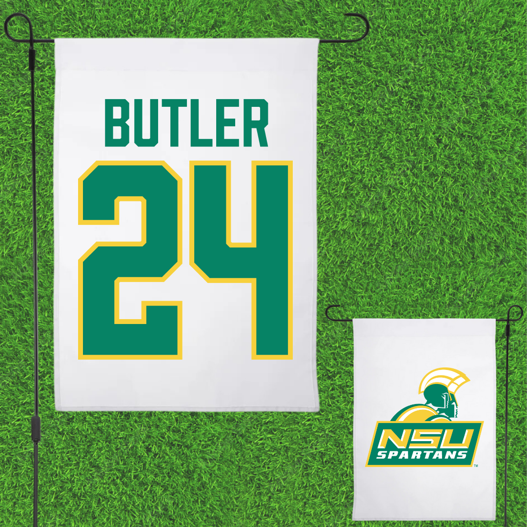 Norfolk State University Football White Garden Flag - #24 Chris Butler