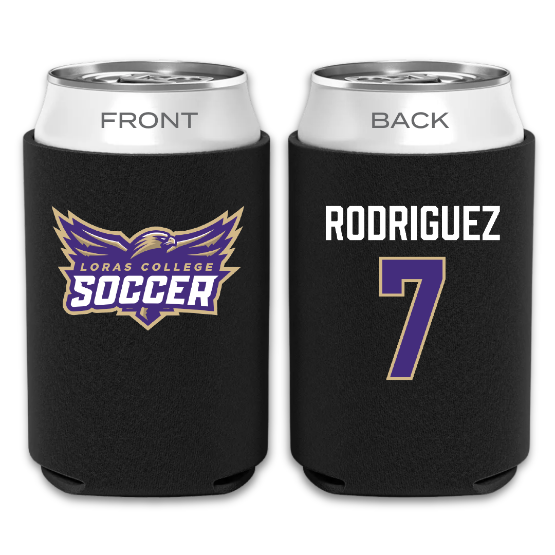 Loras College Soccer Black Can Cooler - #7 Diego Rodriguez