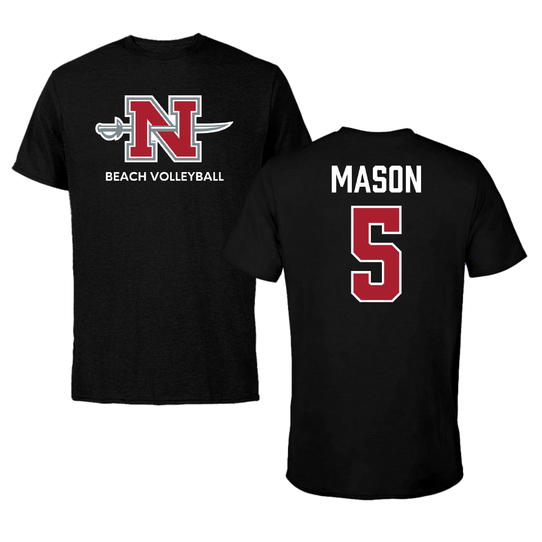 Nicholls State University Beach Volleyball Black Mascot Performance Tee - #5 Hailey Mason