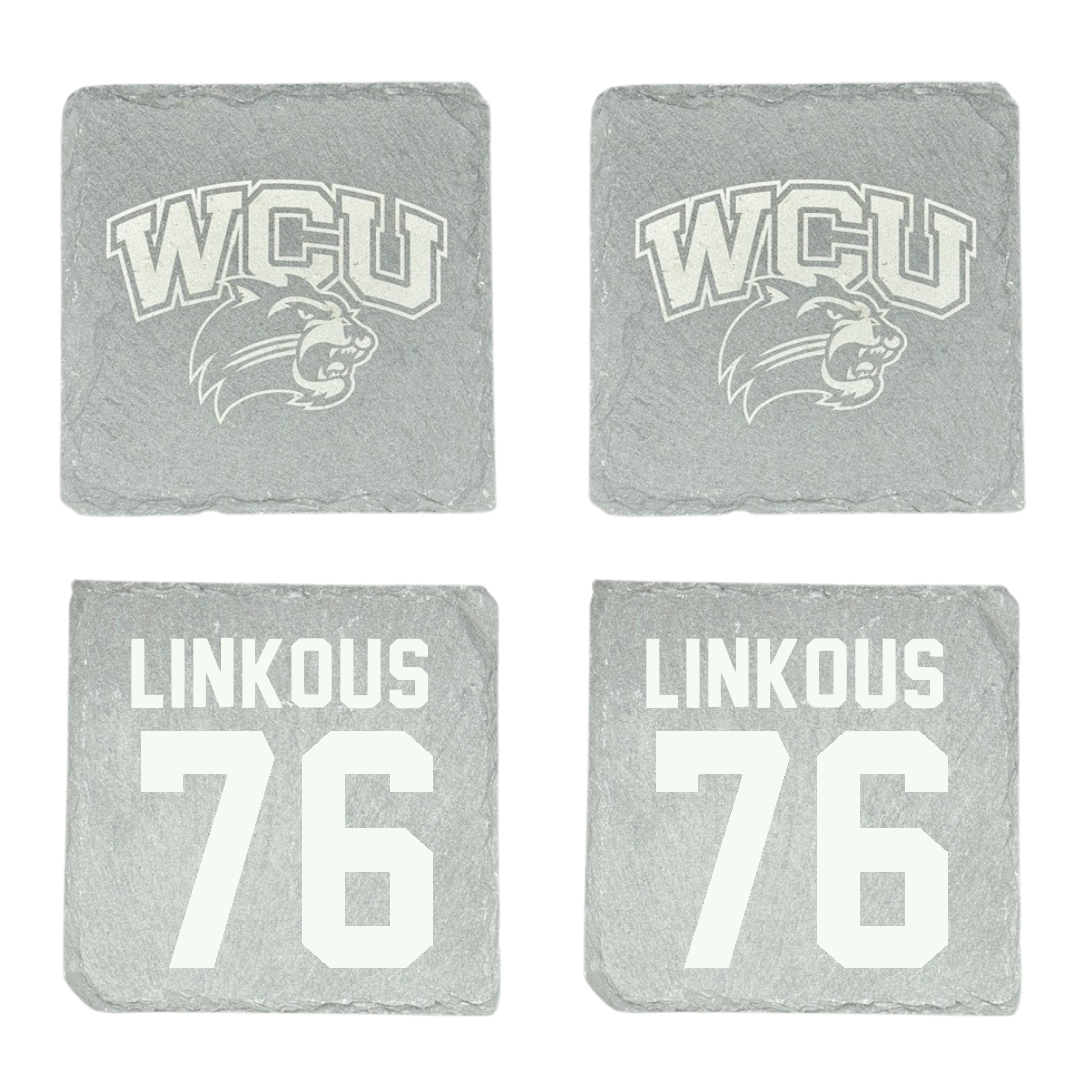 Western Carolina University Football Stone Coaster (4 Pack)  - #76 Nathan Linkous