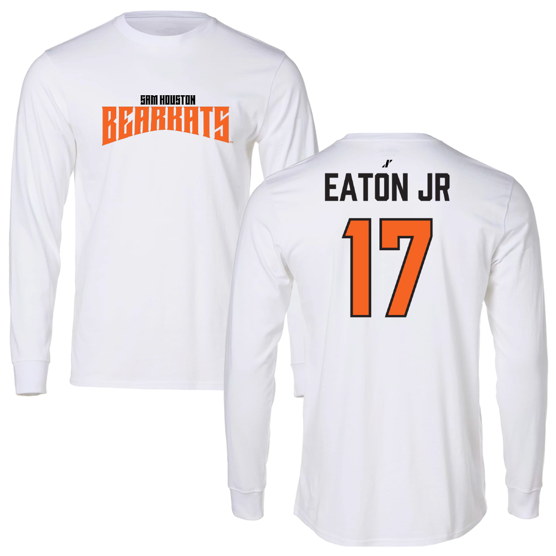 Sam Houston State University Football White Classic Performance Long Sleeve - #17 Christopher Eaton Jr