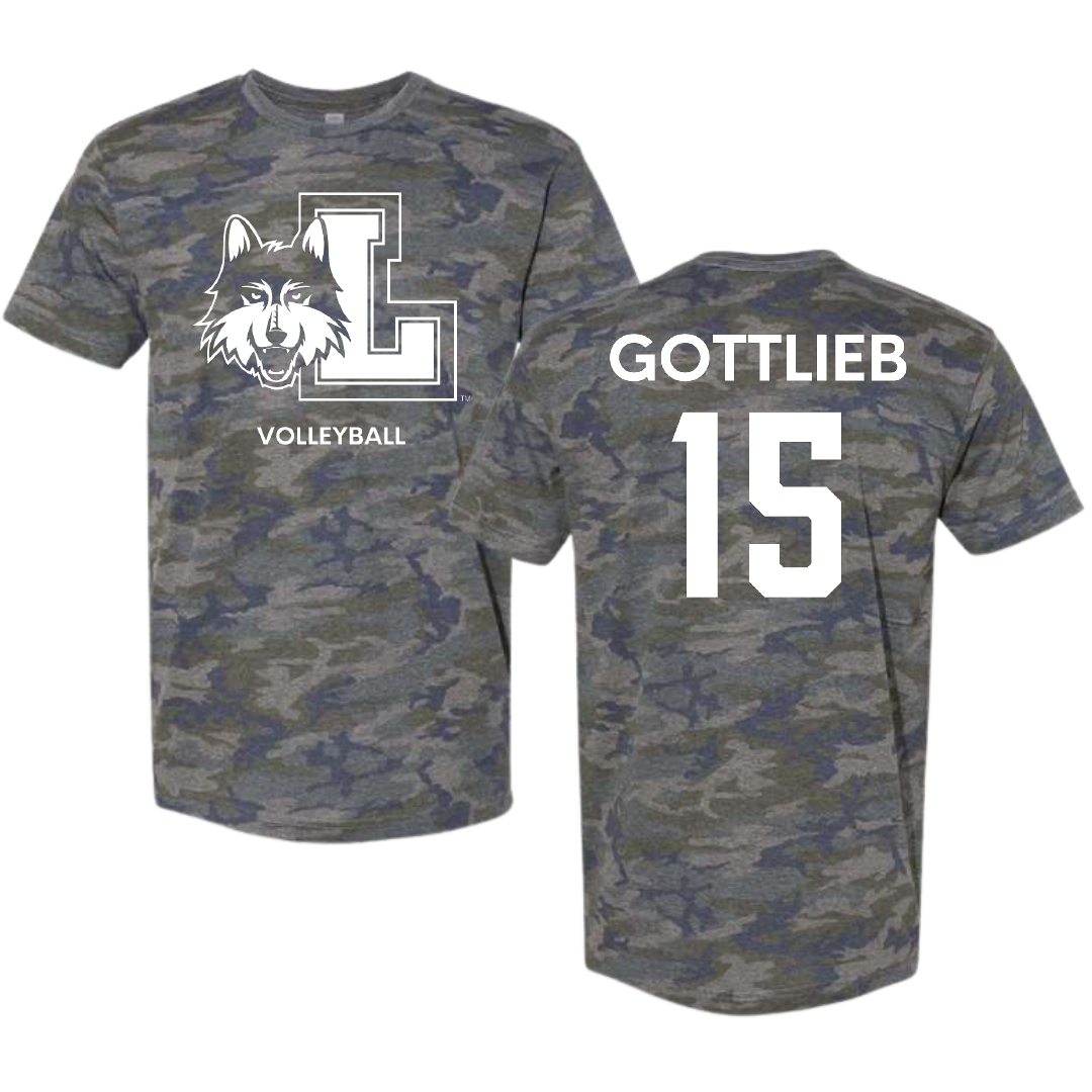 Loyola University-Chicago Volleyball (M) Vintage Camo Tee - #15 Josh Gottlieb