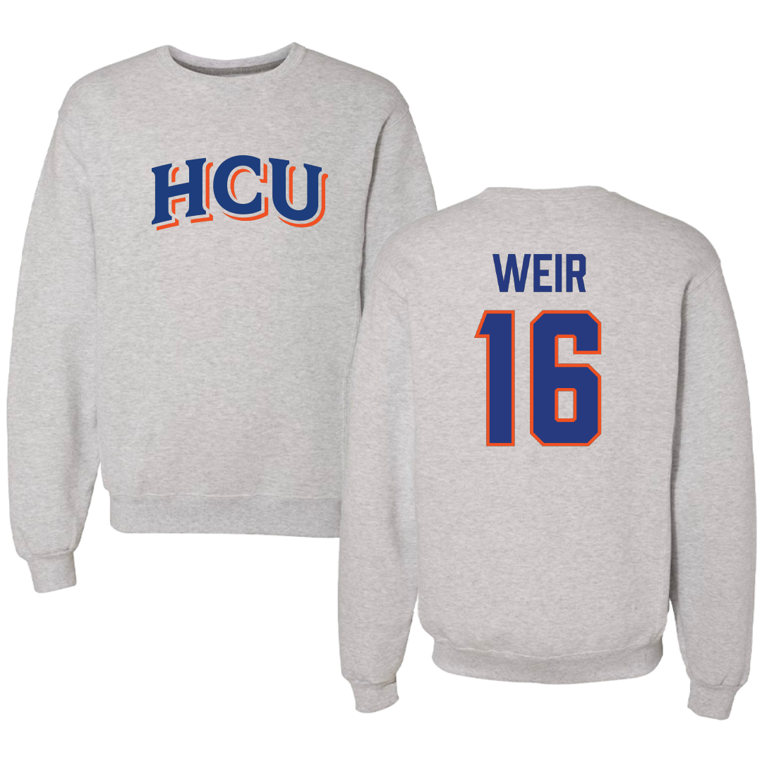 Houston Christian University Football Gray Crewneck - #16 Jake Weir