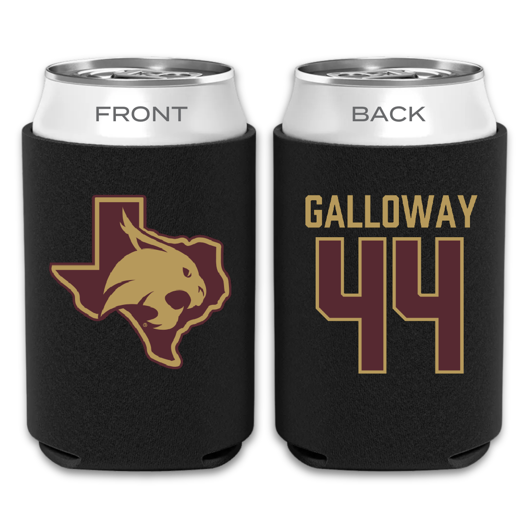 Texas State University Baseball Black Can Cooler - #44 Rashawn Galloway