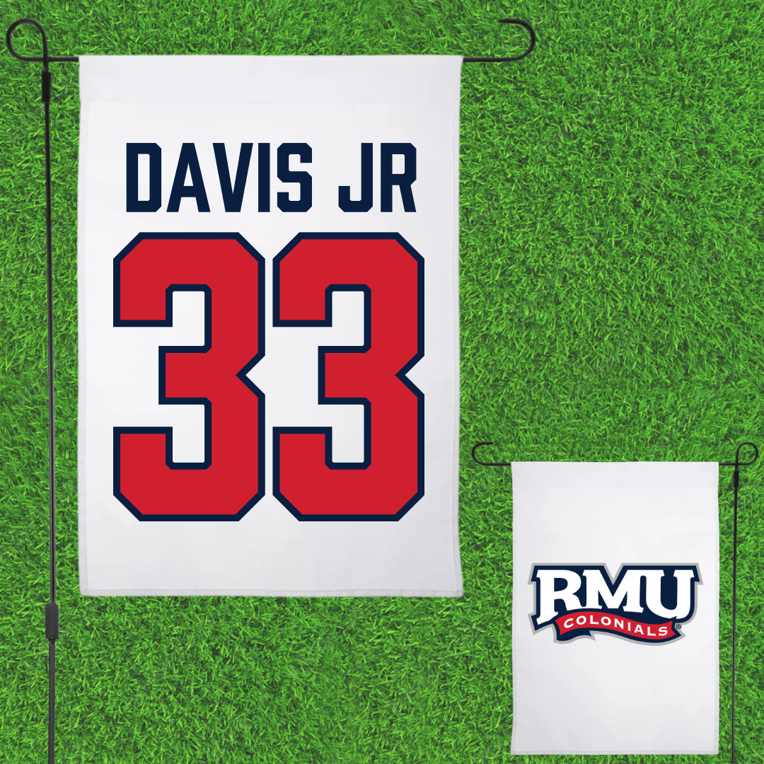 Robert Morris University Football White Garden Flag - #33 Greg Davis Jr