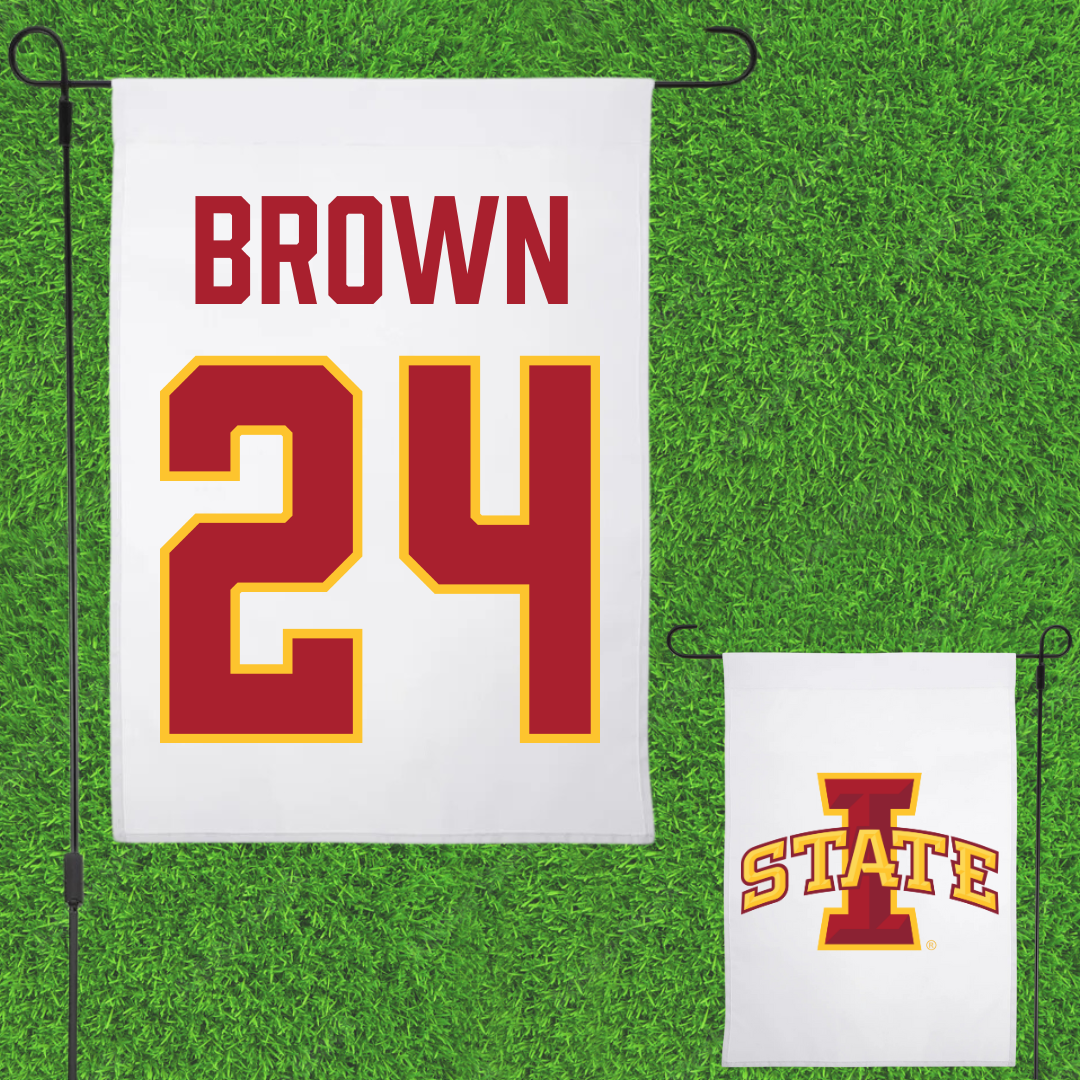 Iowa State University Basketball (W) White Garden Flag - #24 Addy Brown