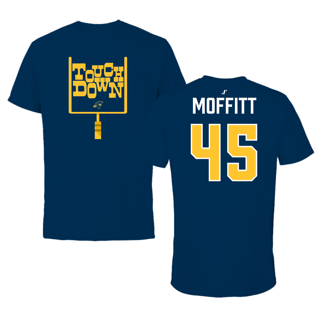 East Tennessee State University Football Navy Touchdown Tee - #45 Trevor Moffitt