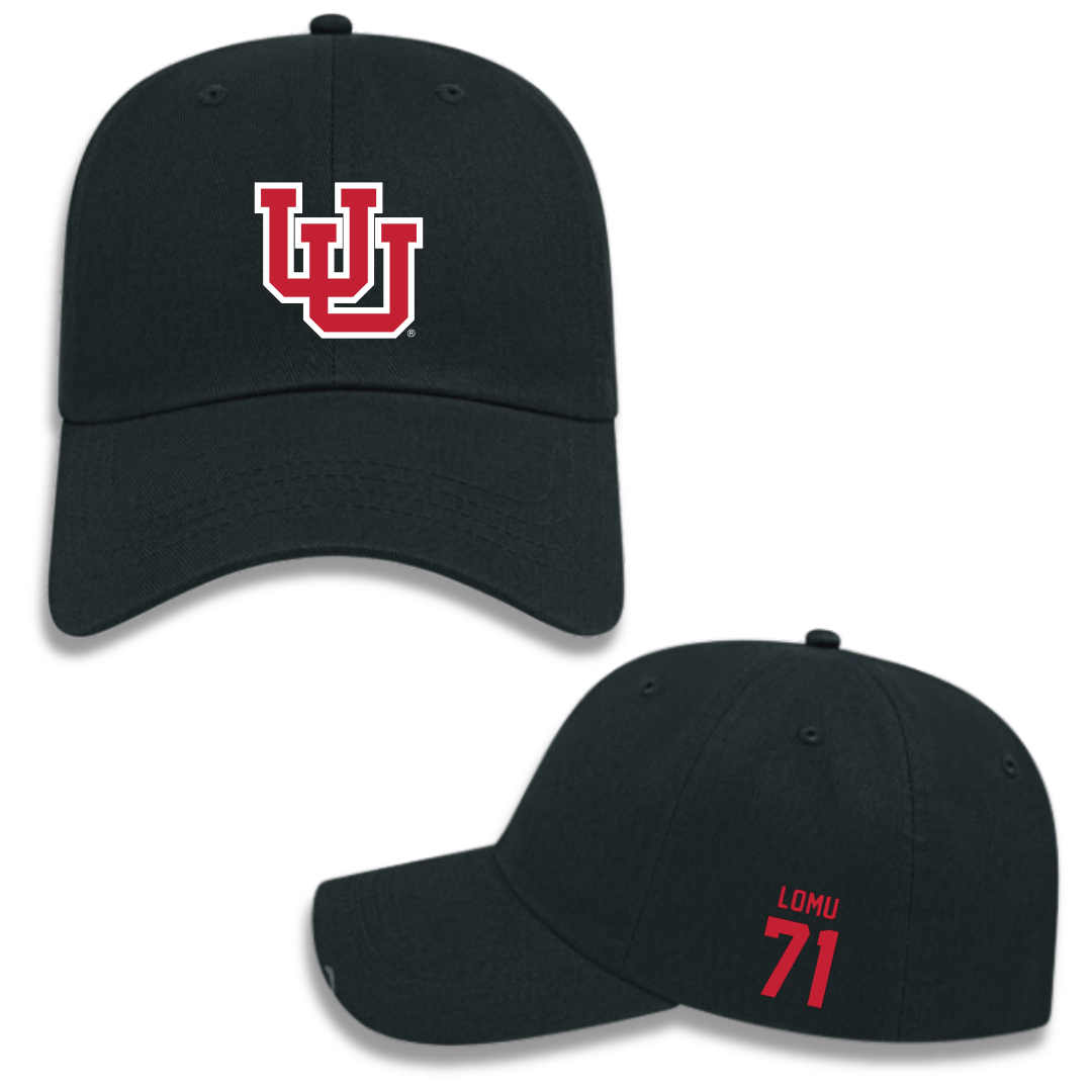 University of Utah Football Black Hat - #71 Caleb Lomu