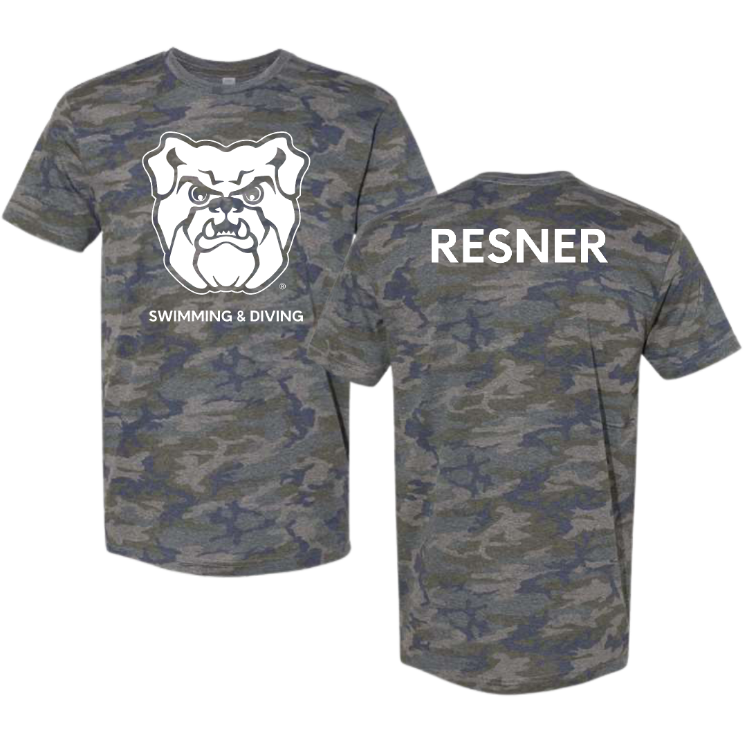 Butler University Swimming & Diving Vintage Camo Tee - Sophia Resner