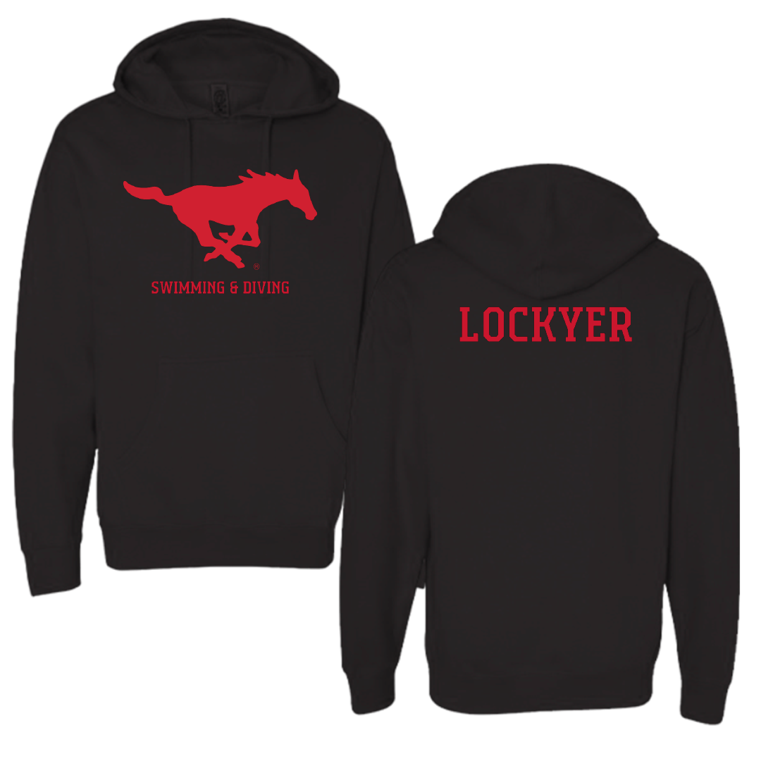 Southern Methodist University Swimming & Diving Black Mascot Hoodie - Hannah Lockyer