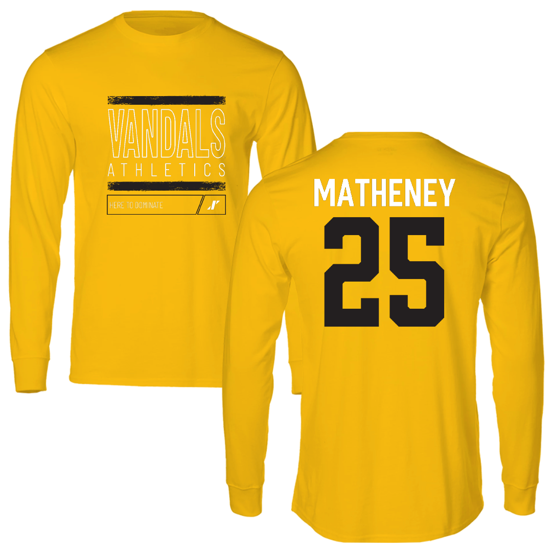 University of Idaho Football Gold Dominate Long Sleeve - #25 Carlos Matheney