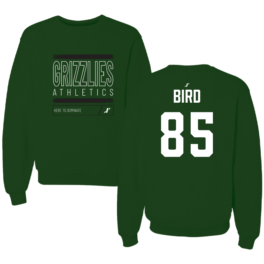 Adams State University Football Forest Green Dominate Crewneck - #85 Ethan Bird