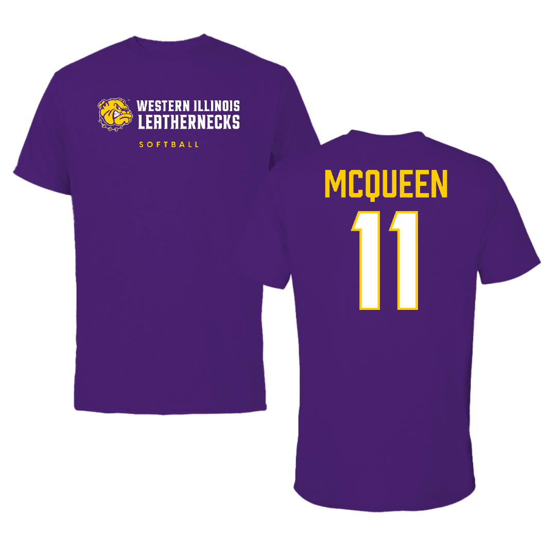 Western Illinois University Softball Purple Tee - #11 Tori McQueen