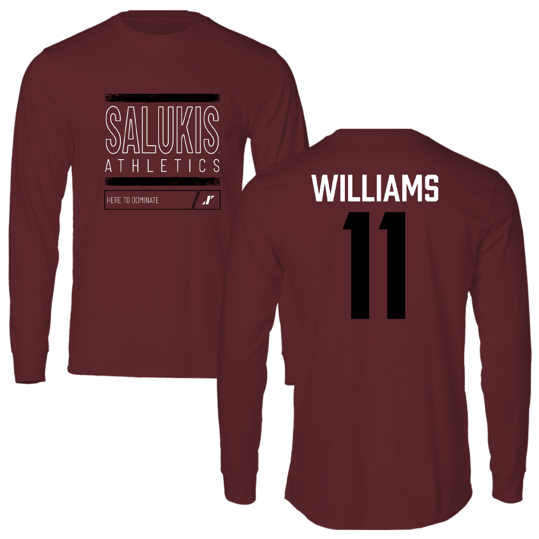 Southern Illinois University at Carbondale Basketball Maroon Dominate Performance Long Sleeve - #11 Shemera Williams
