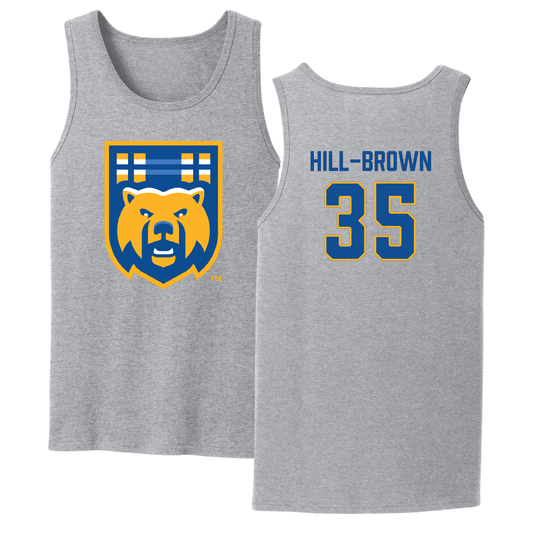 University of California-Riverside Basketball Sport Gray Tank Top - #35 Tiairra Hill-Brown