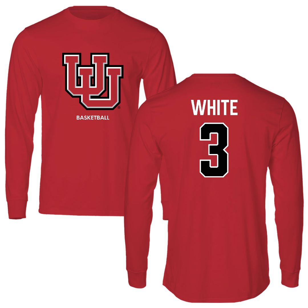 University of Utah Basketball (W) Red Block Long Sleeve - #3 Lani White