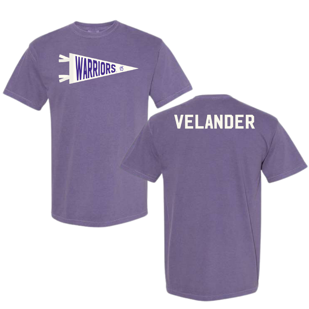 Winona State University Tennis Purple Pennant Comfort Colors Tee - Kate Velander