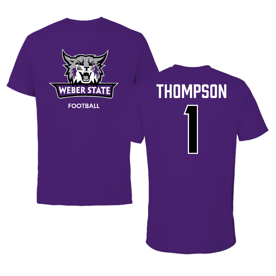 Weber State University Football Purple Performance Tee - #1 Keahnist Thompson