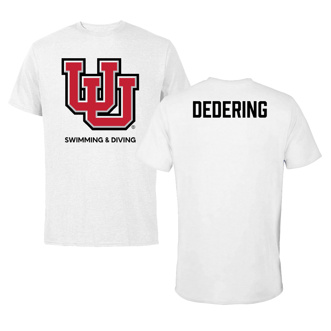 University of Utah Swimming & Diving White Performance Tee - Matthew Dedering