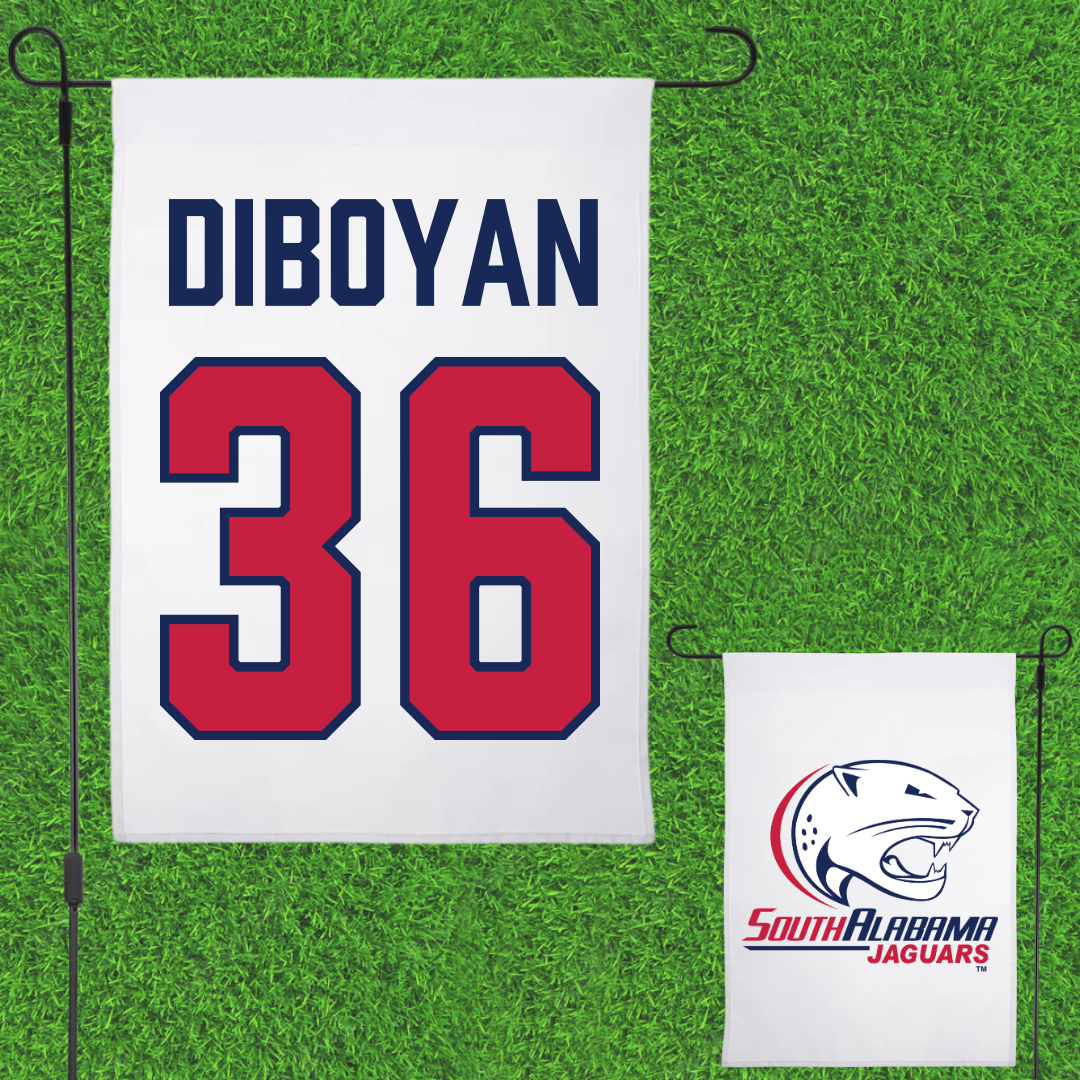 University of South Alabama Football White Garden Flag - #36 Hamilton DiBoyan