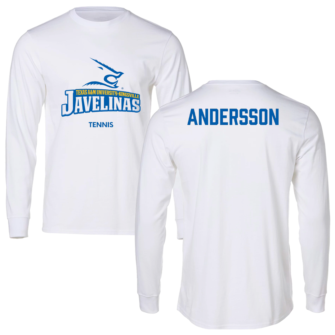 Texas A&M University-Kingsville Tennis (W) White Performance Long Sleeve - Annika Andersson