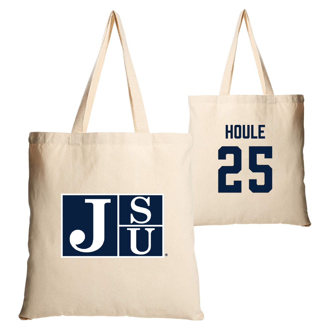 Jackson State University Soccer Tan Canvas Tote Bag - #25 Olla Houle