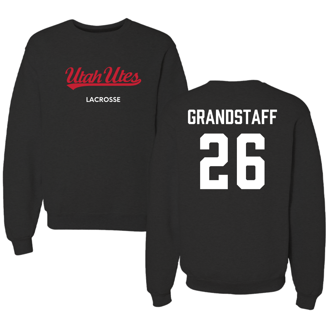University of Utah Lacrosse (M) Black Crewneck - #26 Brady Grandstaff