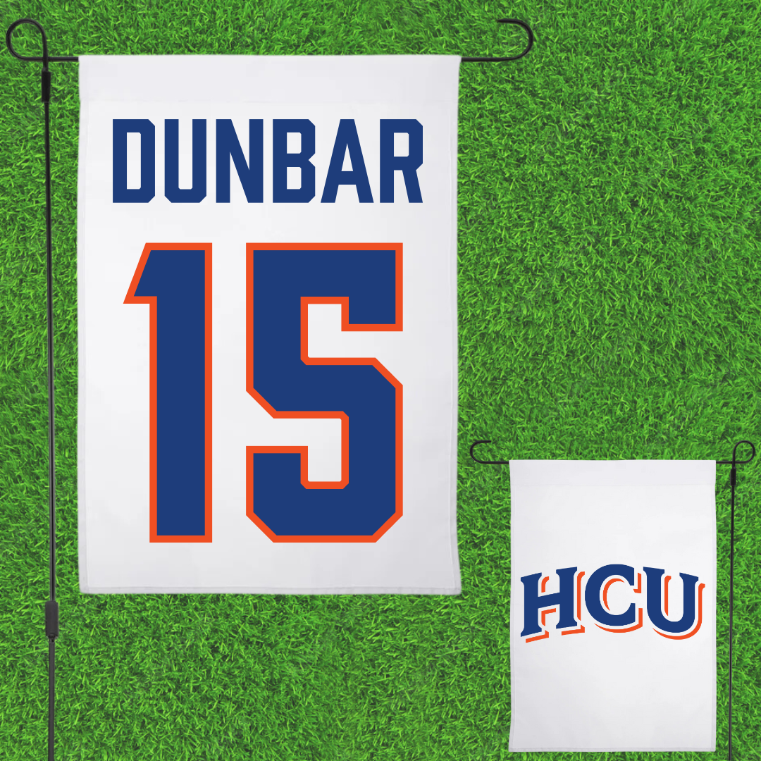 Houston Christian University Soccer (W) White Garden Flag - #15 Brynn Dunbar