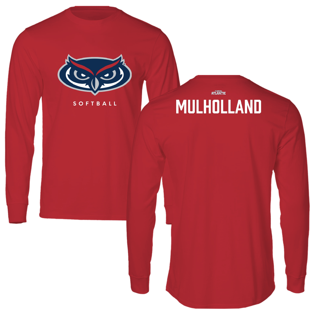 Florida Atlantic University Softball Red Long Sleeve - McKenna Mulholland