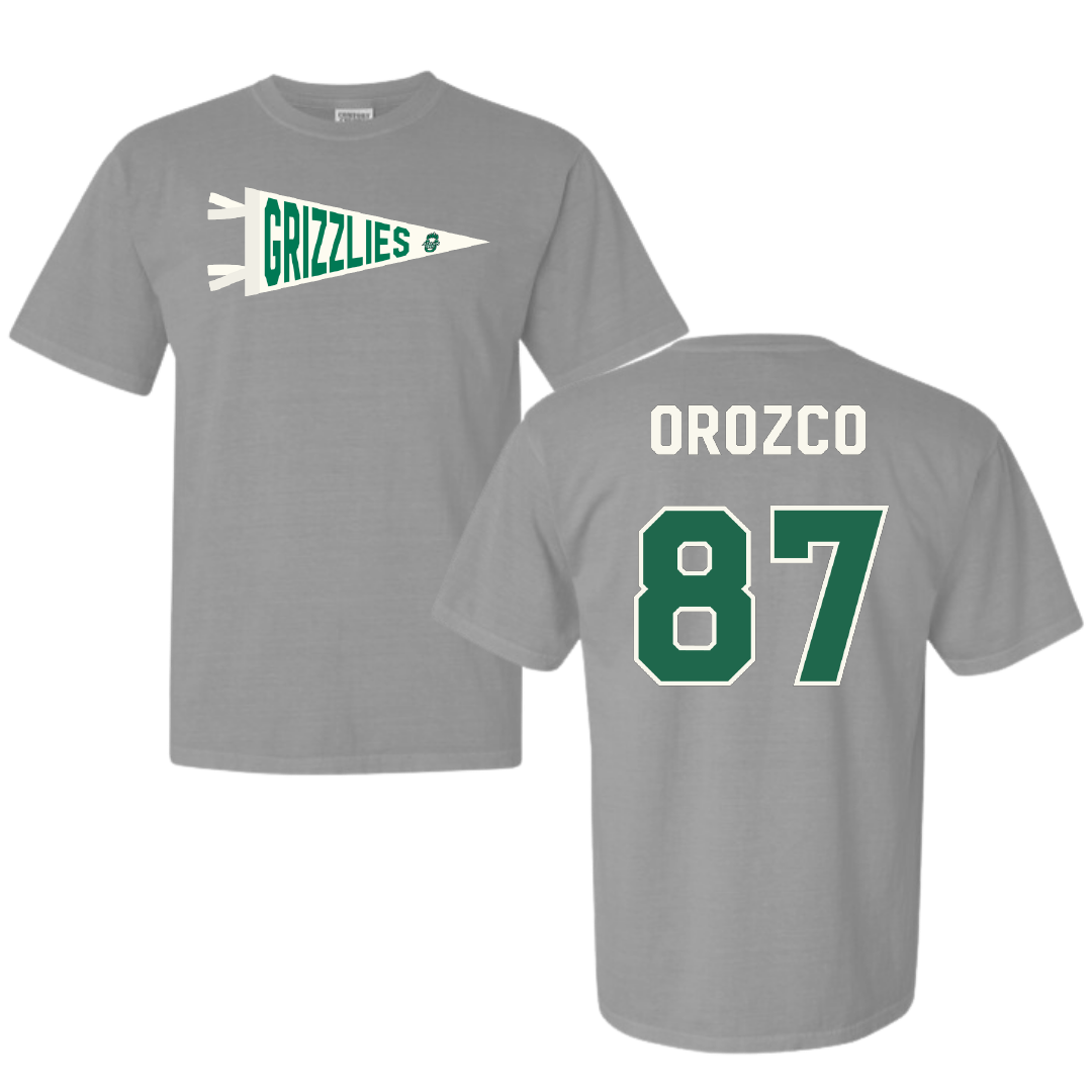 Adams State University Football Light Gray Pennant Comfort Colors Tee - #87 Damien Orozco