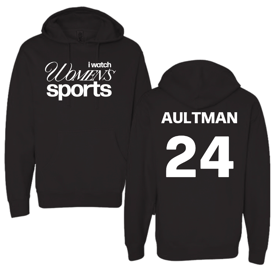 University of Wisconsin-River Falls Softball Black WHM Hoodie - #24 Kelly Aultman