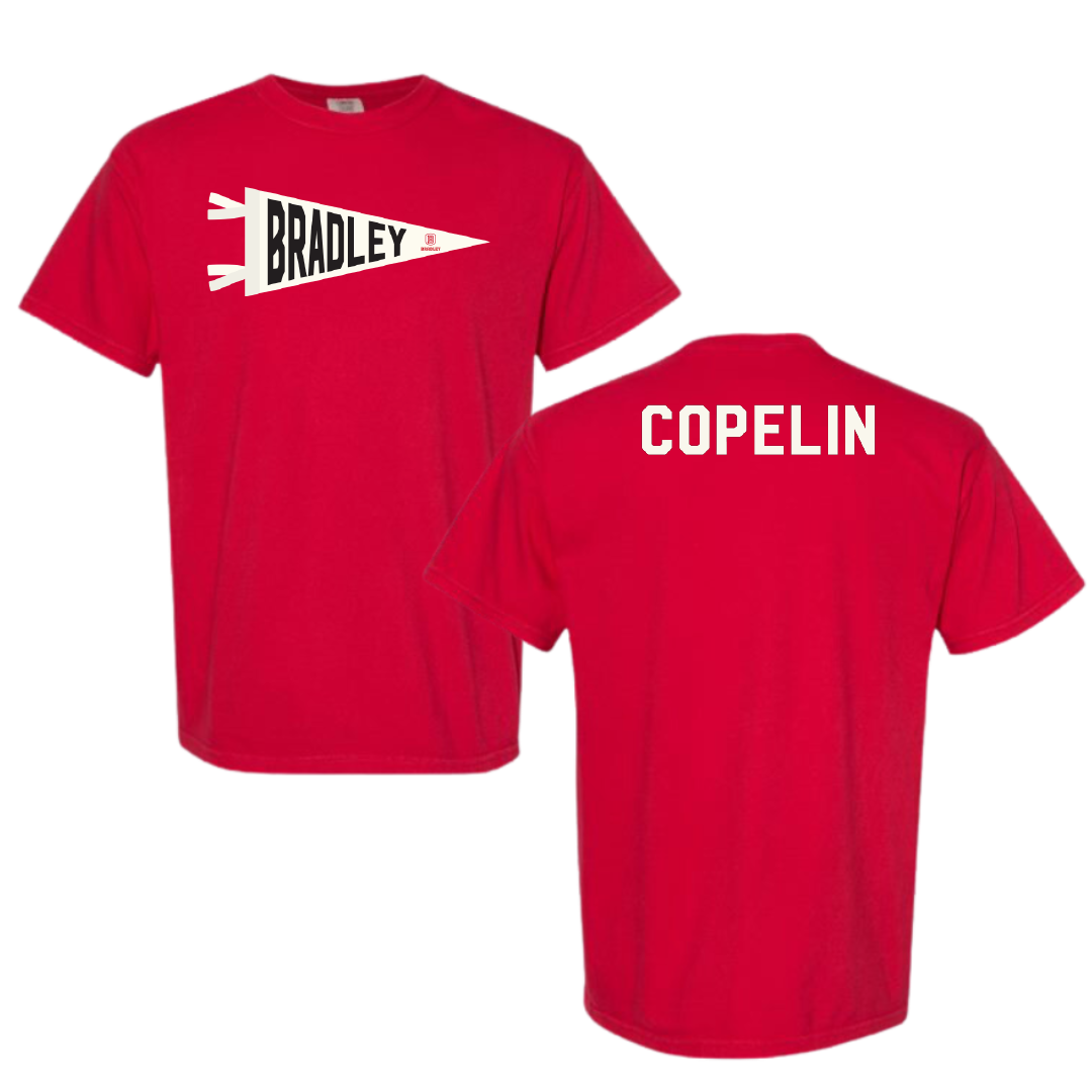 Bradley University TF and XC Red Pennant Comfort Colors Tee - Jaxson Copelin