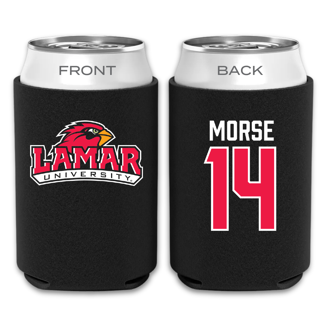 Lamar University Baseball Black Can Cooler - #14 Trhea Morse
