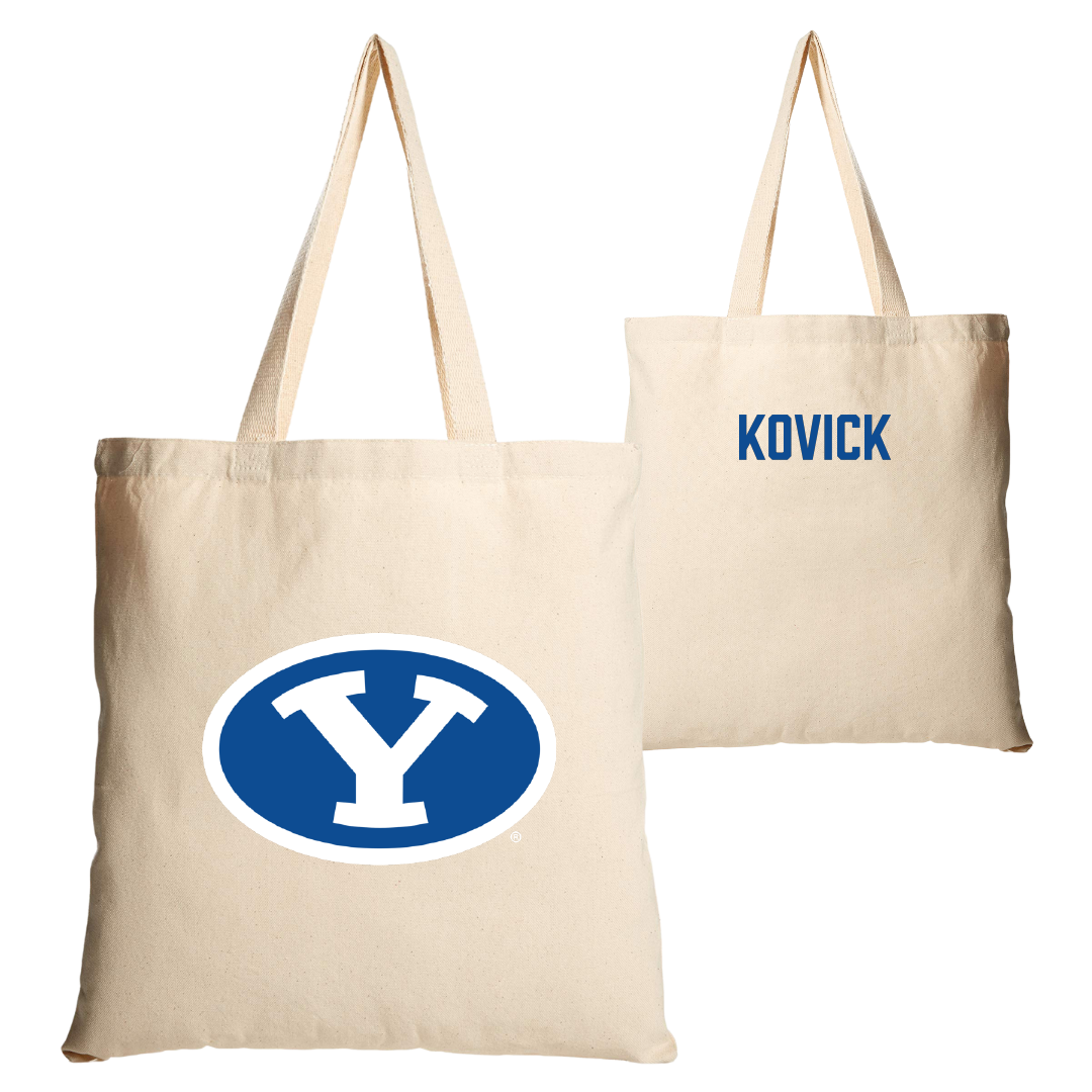 Brigham Young University Tennis Tan Canvas Tote Bag - Kendall Kovick