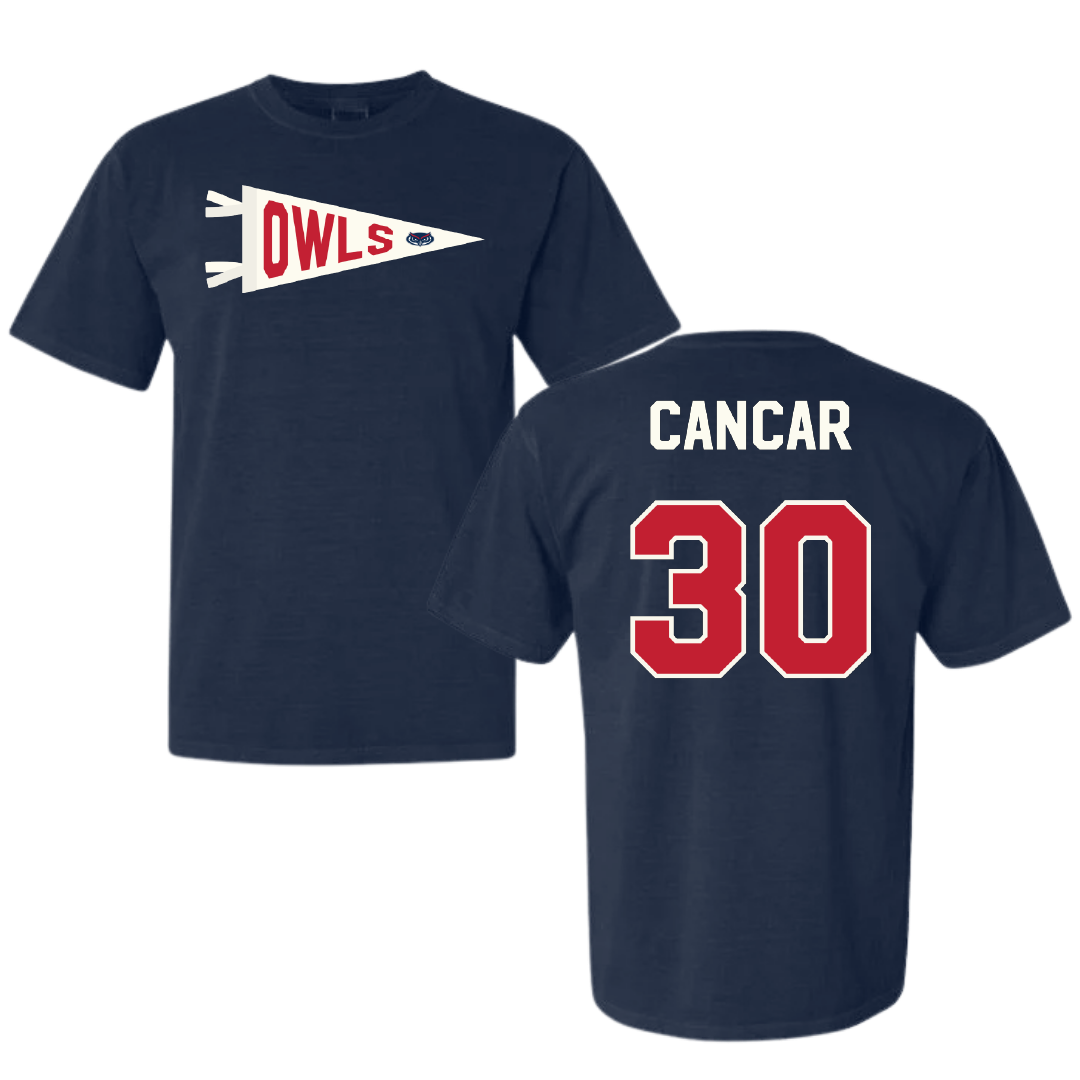 Florida Atlantic University Soccer Navy Pennant Comfort Colors Tee - #30 Jozo Cancar