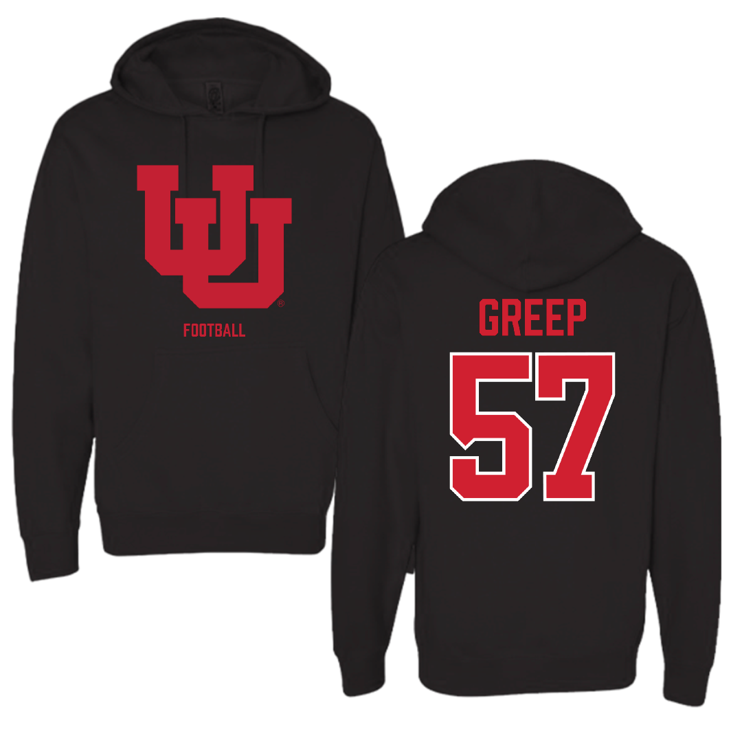 University of Utah Football Black Block Hoodie - #57 JT Greep