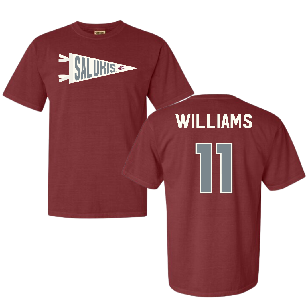 Southern Illinois University at Carbondale Basketball Maroon Pennant Comfort Colors Tee - #11 Shemera Williams