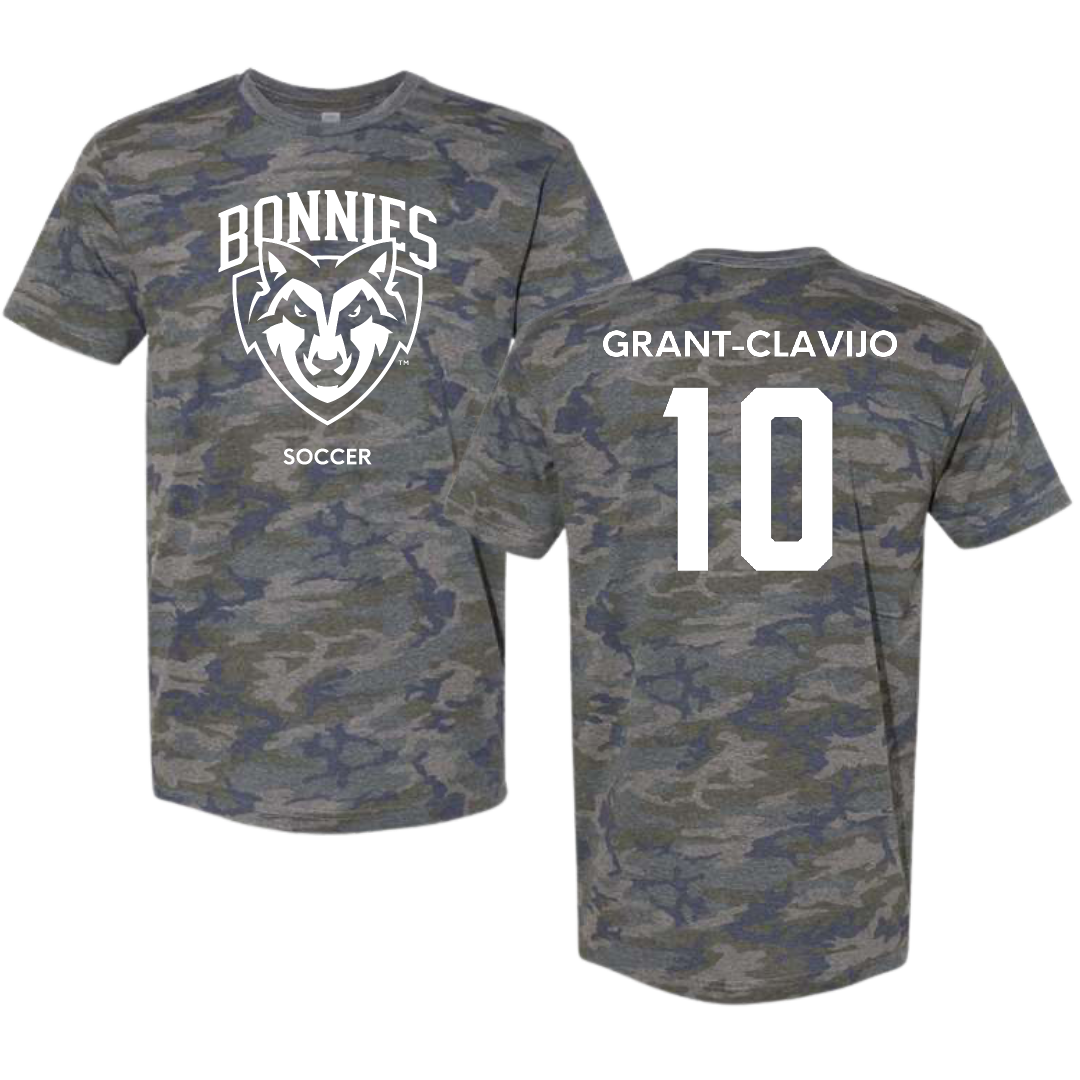 St. Bonaventure University Soccer (W) Vintage Camo Tee - #10 Allie Grant-Clavijo