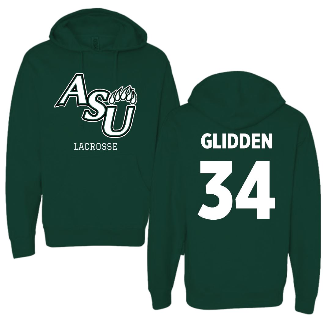Adams State University Lacrosse (M) Forest Green Block Hoodie - #34 Austin Glidden