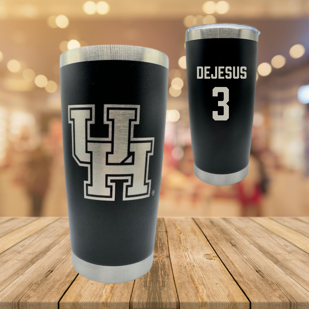 University of Houston Baseball Black Stainless Steel Tumbler - #3 Coby DeJesus