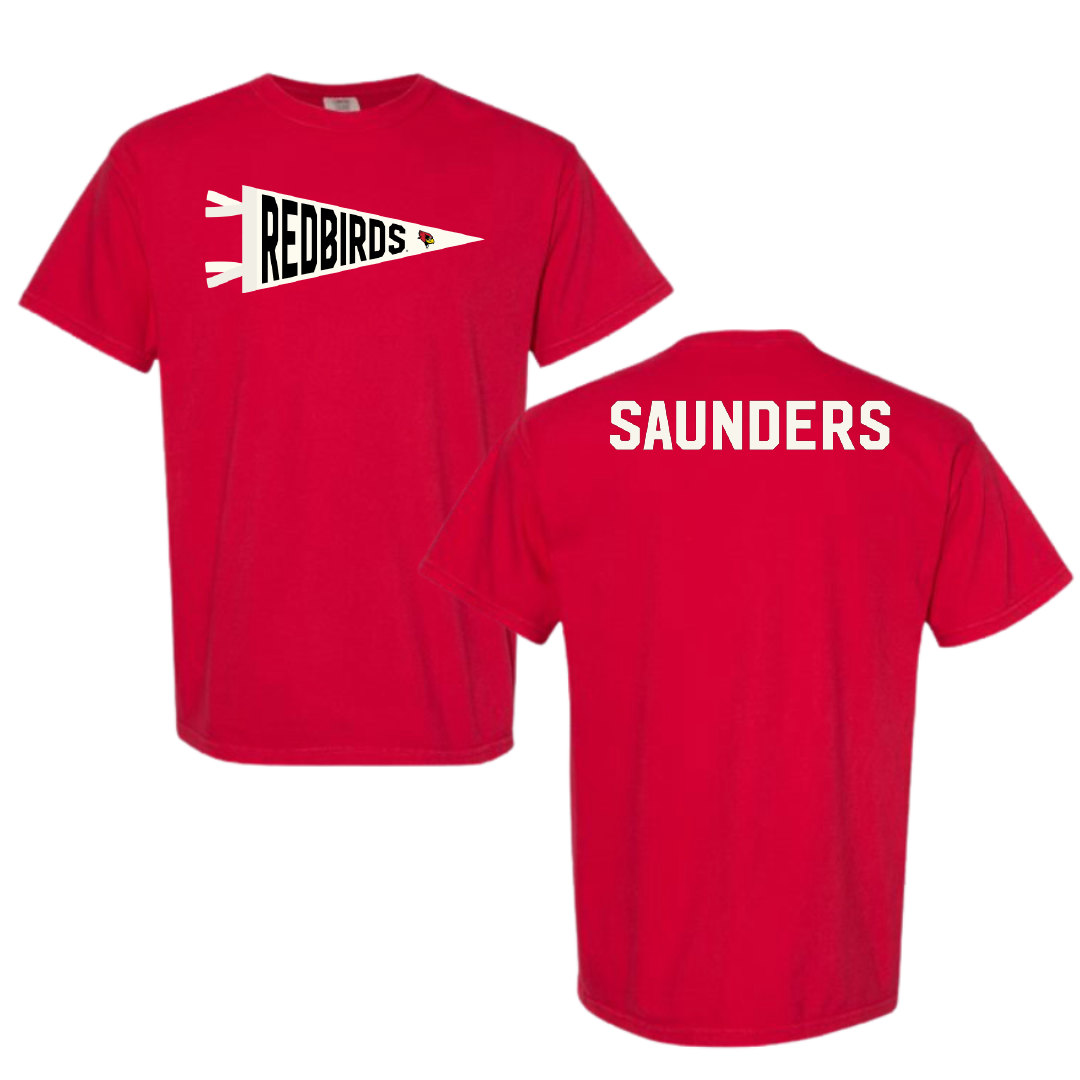 Illinois State University Track and Field Red Pennant Comfort Colors Tee - Madison Saunders